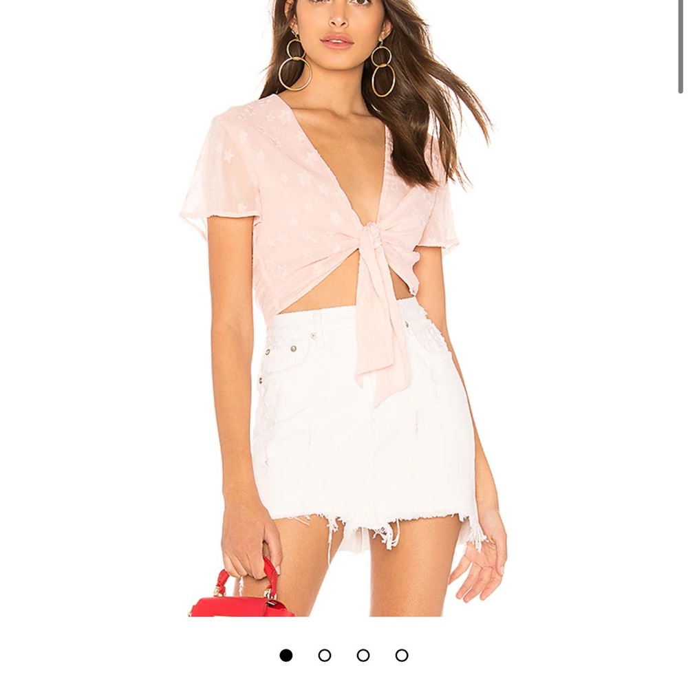 Revolve - Superdown - Blush Star Tie Crop